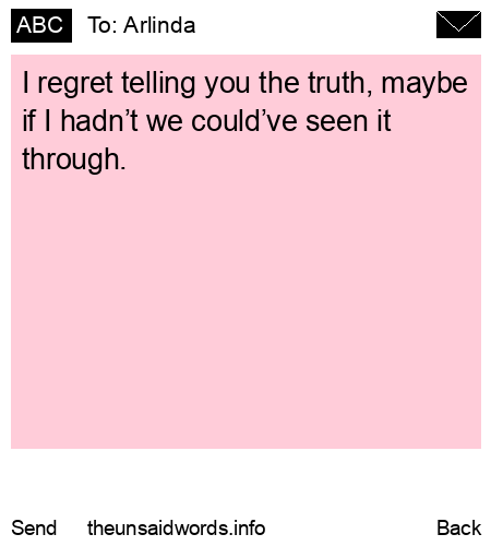 unsent message to Arlinda