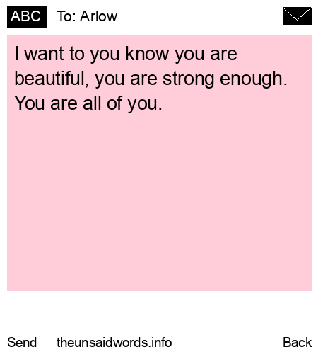 unsent message to Arlow 