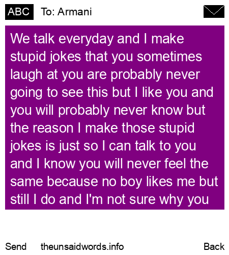 unsent message to Armani