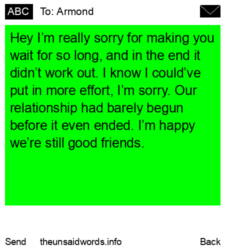 unsent message to Armond