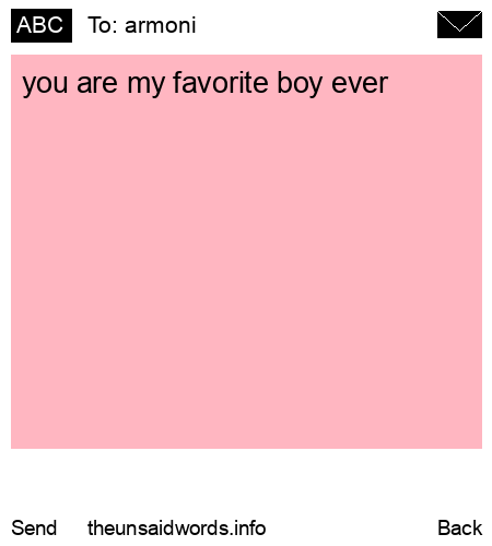 unsent message to armoni