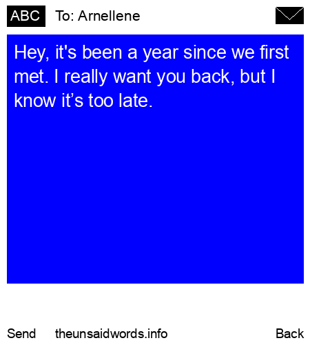 unsent message to Arnellene