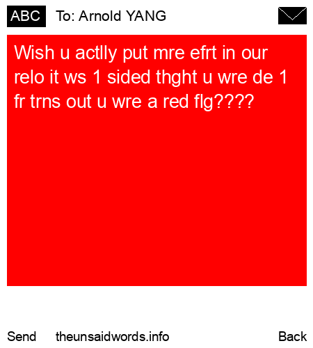 unsent message to Arnold YANG