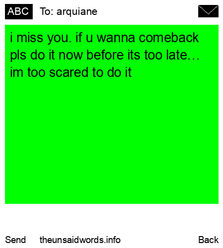 unsent message to arquiane