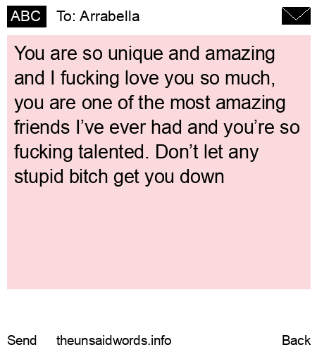 unsent message to Arrabella