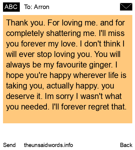 unsent message to Arron