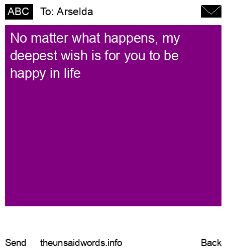 unsent message to Arselda