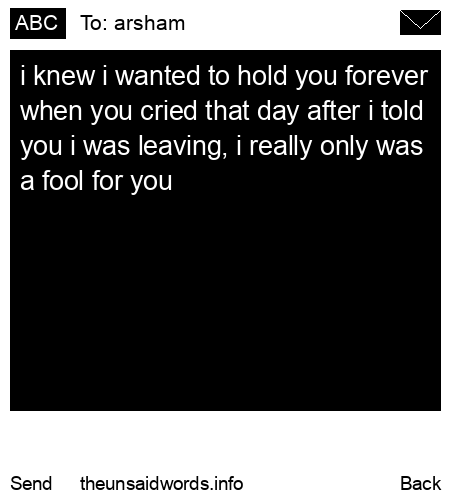 unsent message to arsham