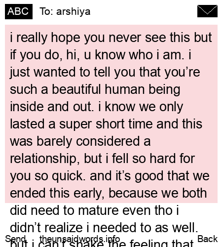 unsent message to arshiya
