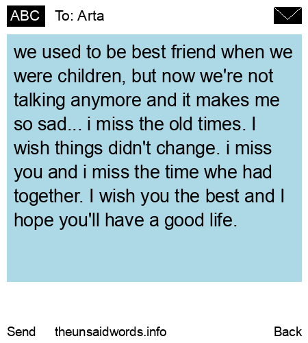 unsent message to Arta