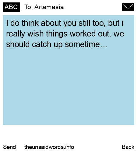 unsent message to Artemesia