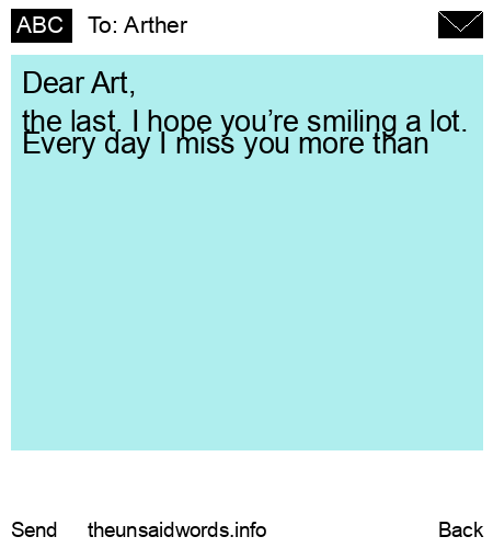 unsent message to Arther