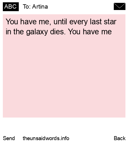 unsent message to Artina 