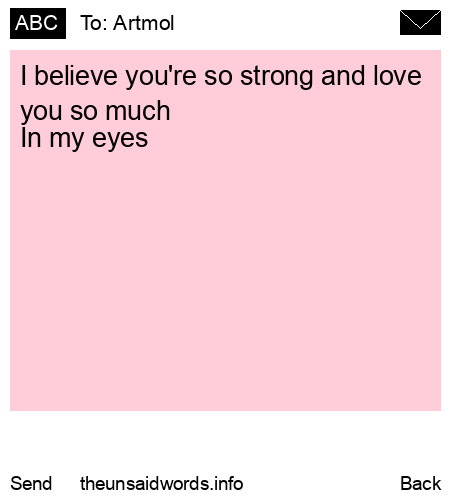 unsent message to Artmol