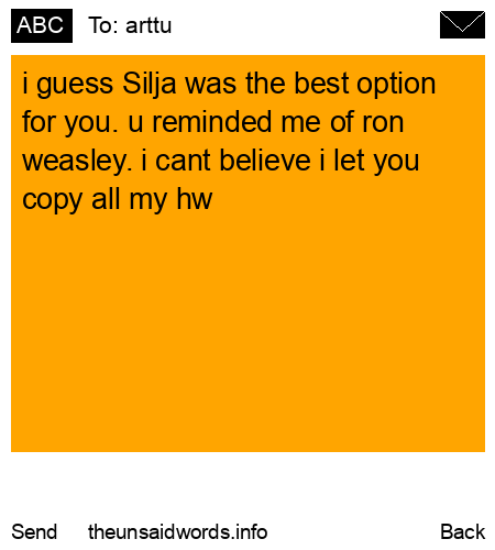unsent message to arttu