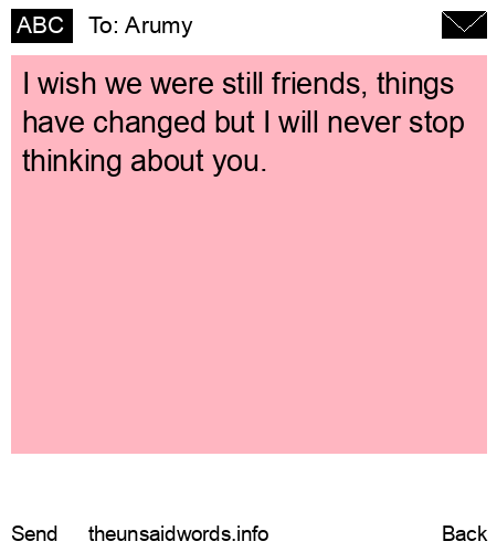unsent message to Arumy 