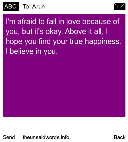 unsent message to Arun