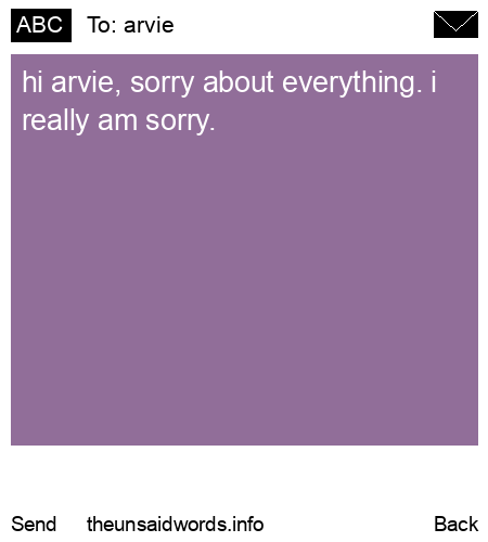 unsent message to arvie