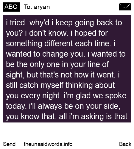 unsent message to aryan