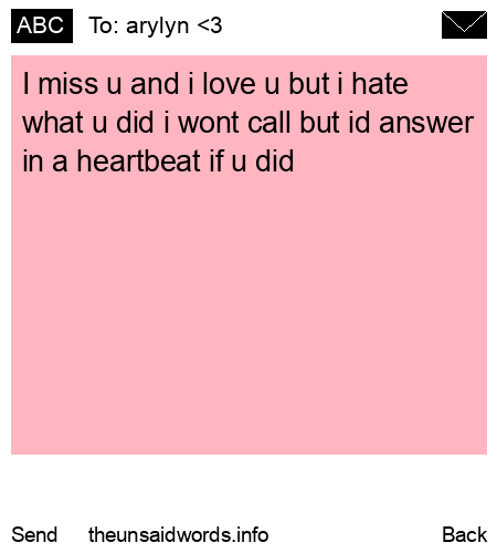 unsent message to arylyn <3 