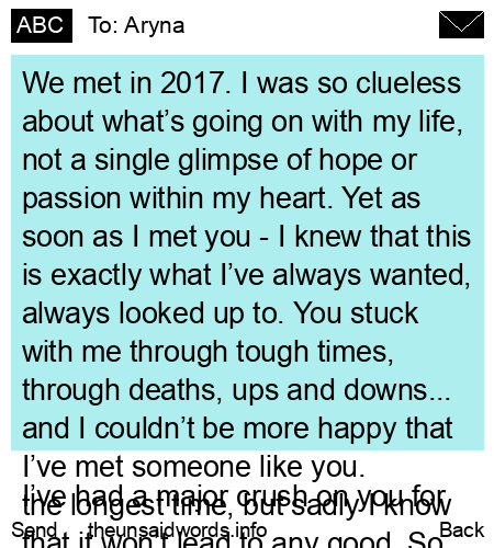 unsent message to Aryna