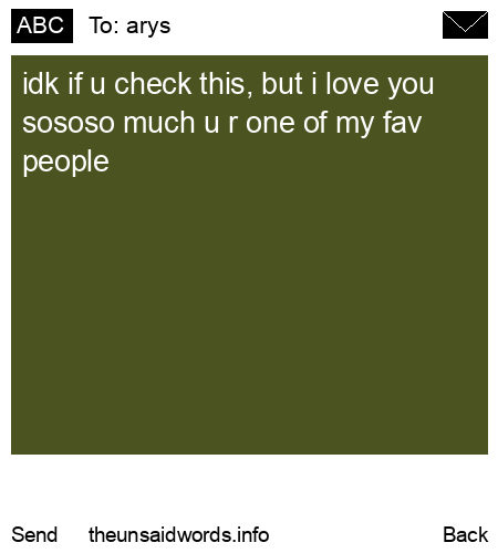 unsent message to arys