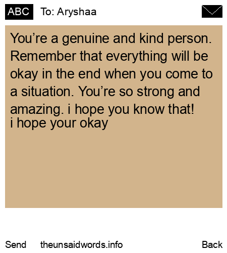 unsent message to Aryshaa
