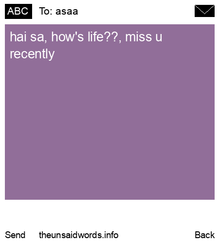 unsent message to asaa