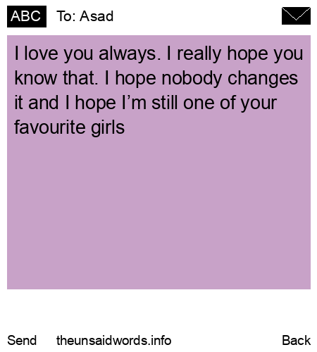 unsent message to Asad