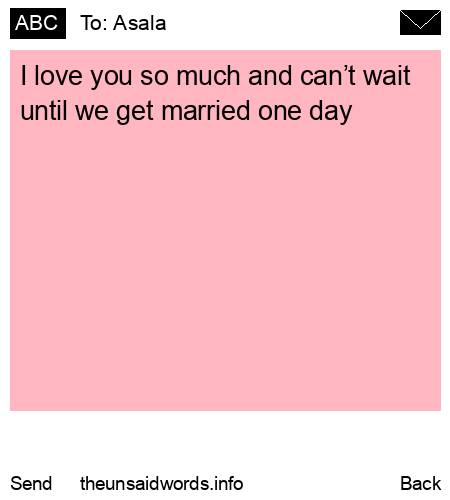 unsent message to Asala