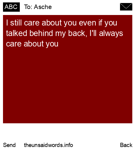 unsent message to Asche