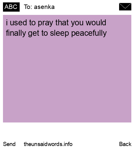 unsent message to asenka 