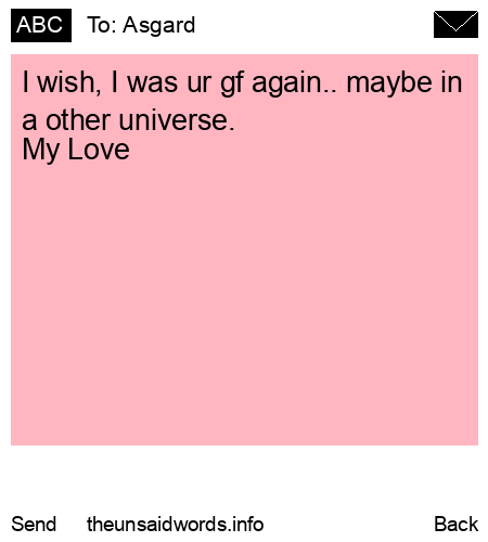 unsent message to Asgard