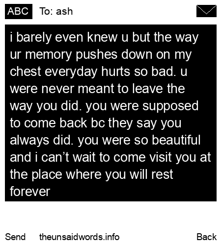 unsent message to ash