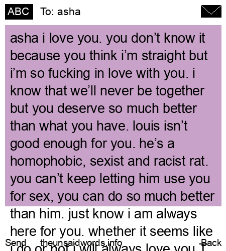 unsent message to asha