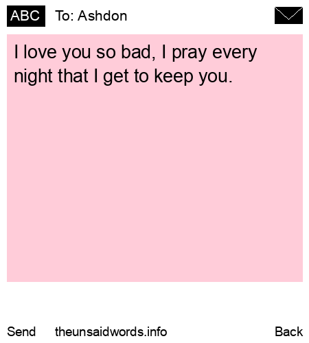 unsent message to Ashdon 
