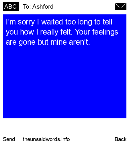 unsent message to Ashford