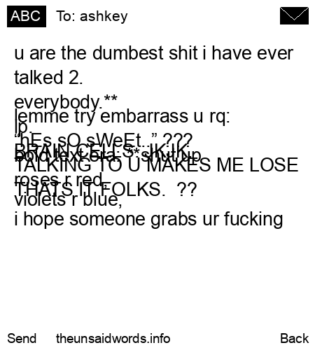 unsent message to ashkey