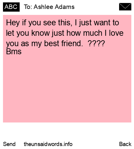 unsent message to Ashlee Adams