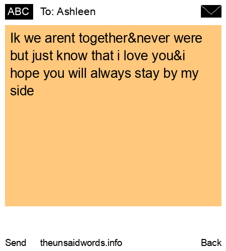 unsent message to Ashleen