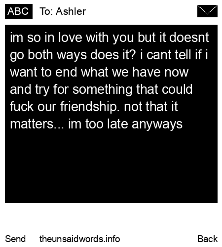unsent message to Ashler