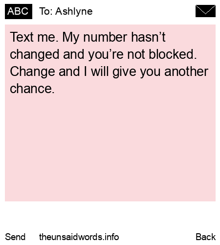 unsent message to Ashlyne