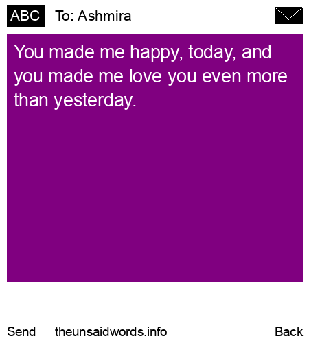 unsent message to Ashmira
