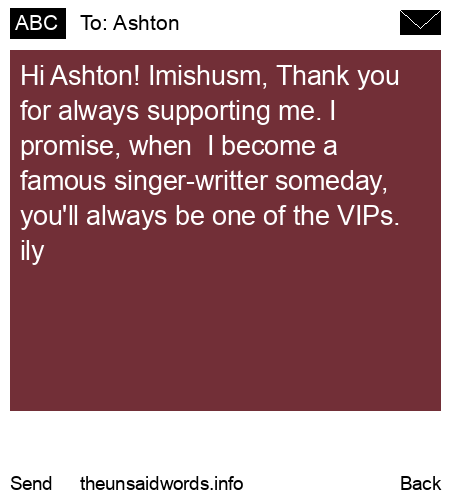 unsent message to Ashton