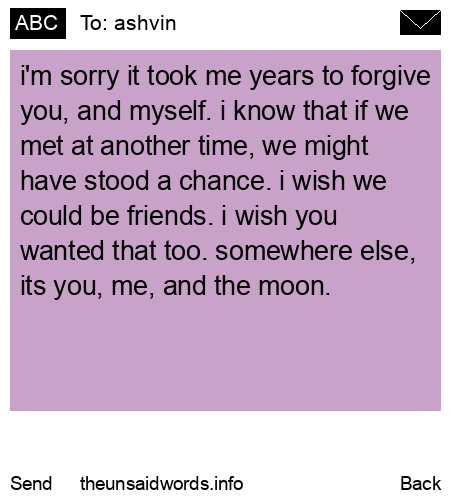 unsent message to ashvin