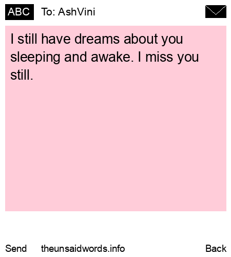 unsent message to AshVini 
