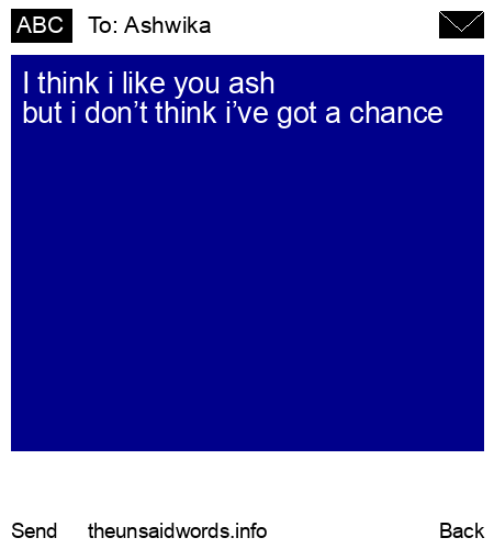 unsent message to Ashwika