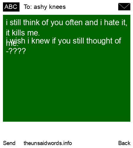 unsent message to ashy knees