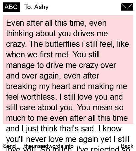 unsent message to Ashy