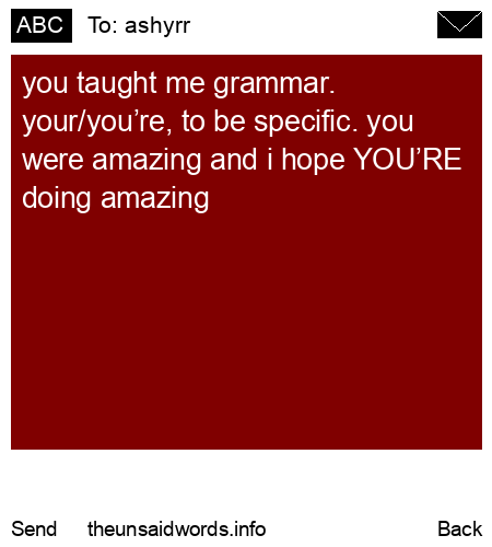 unsent message to ashyrr